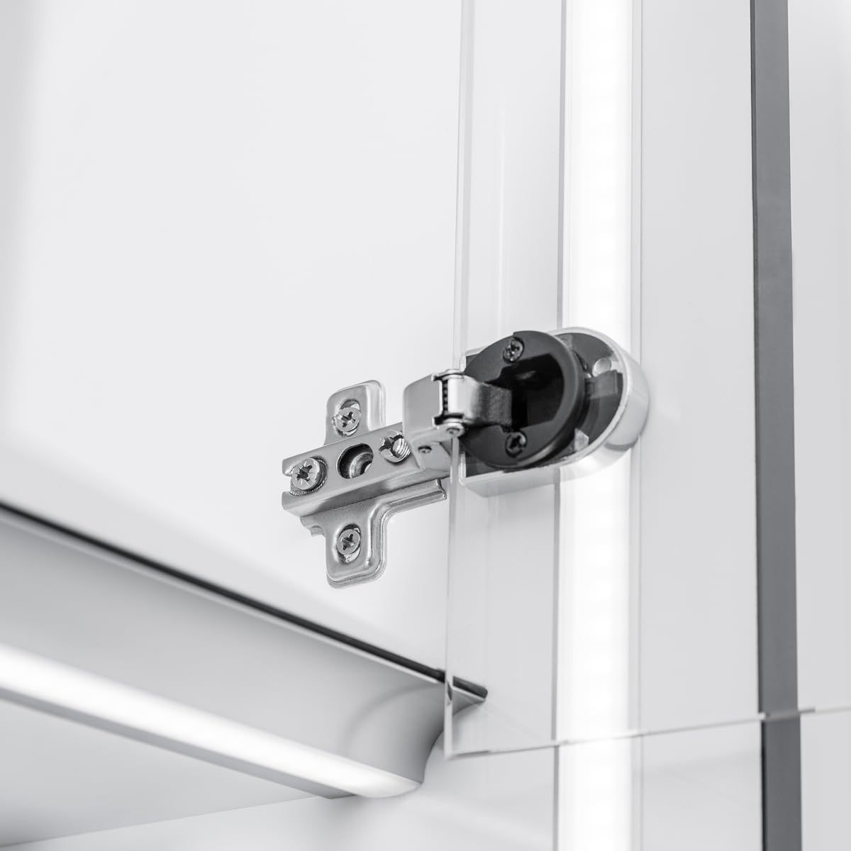 MS Beschläge Glass Door Pot Hinge 1 Pair 26 mm Shiny Chrome Oval Inner Stop, Polished Chrome, Innenanschlag - Image 2