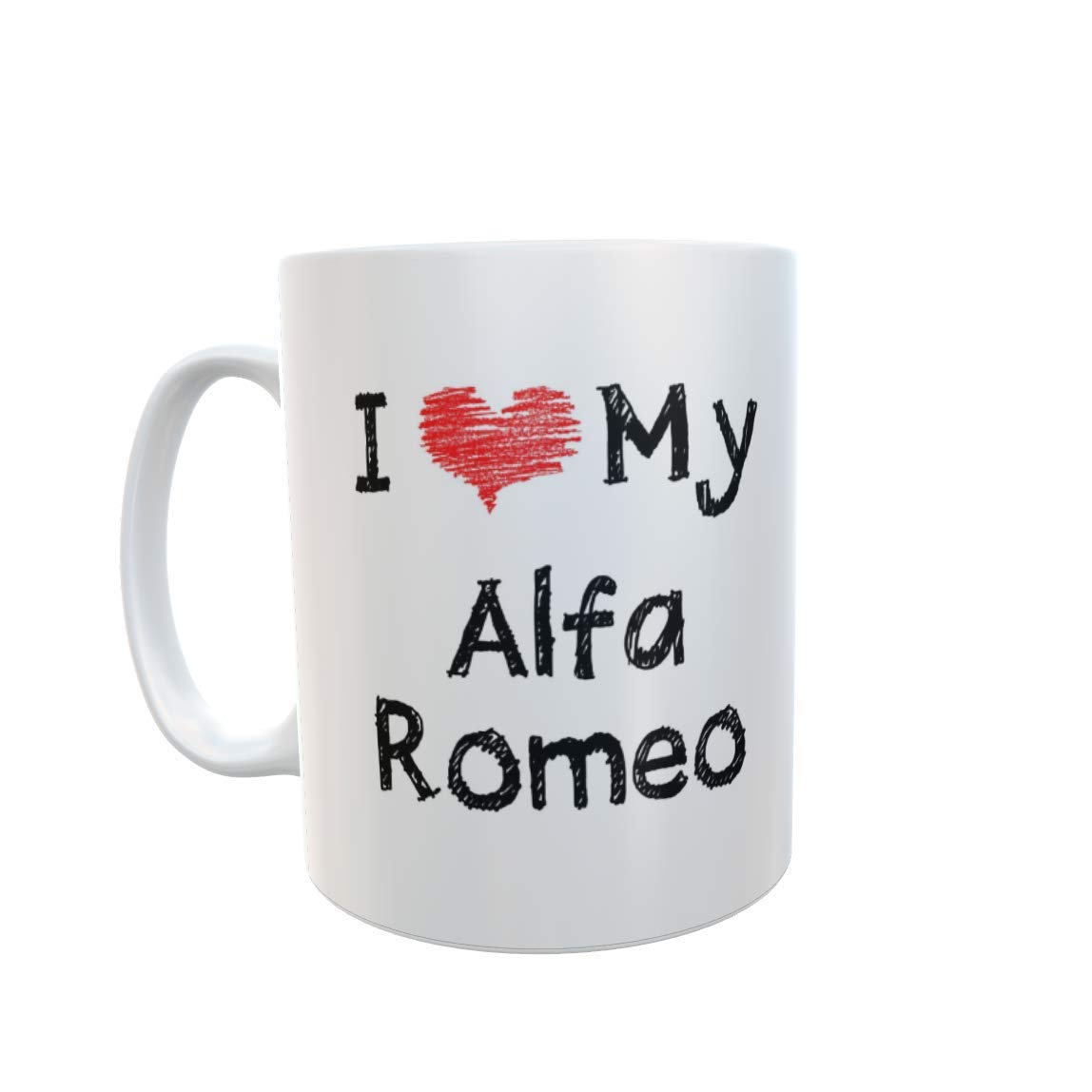 Decalarama White Alfa Romeo Mug Gift – I Love Heart My Alfa Romeo - Novelty Cute Car Owner Ceramic Cup