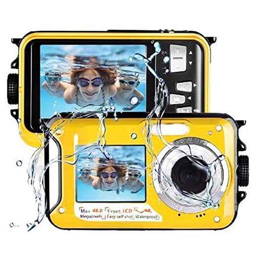 Underwater Camera Camcorder FULL HD 2.7K for Snorkeling 48.0 MP Waterproof Point and Shoot Digital Camera Dual Screen Action Camera