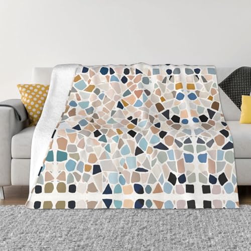 Couverture polaire marbré pastel haut de gamme et douillette pour lit