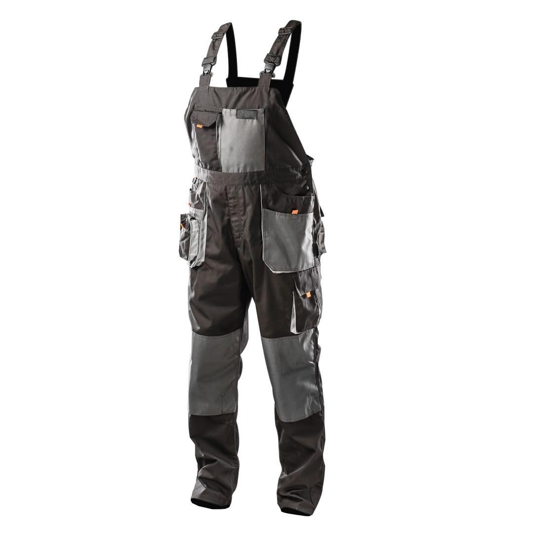 Mens Bib and Brace Overall Multipocket Workwear Dungaree with Knee Pad Pockets