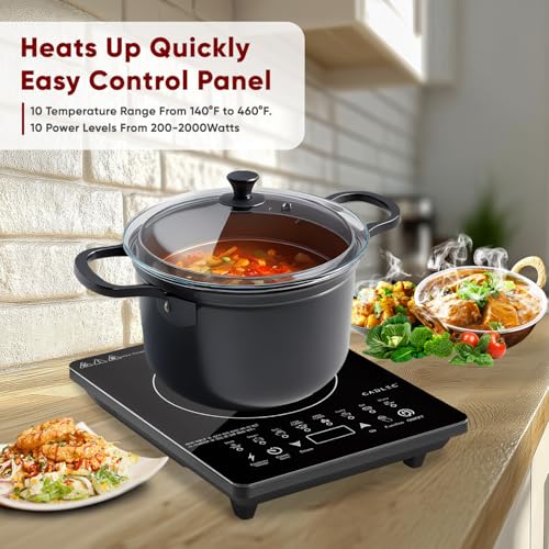 Cadlec CookXpert 2000W Induction Cooktop | Feather Touch Control | 8 Preset Menus | Auto Cut-Off | High Power Induction Stove | BIS Approved | Black | 2-Year Warranty view 2