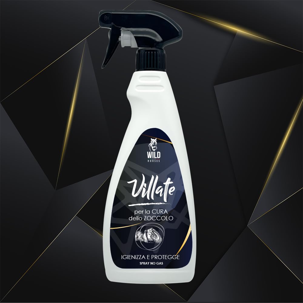 Wild Horses | Villate Spray, Lozione Detergente ed Igenizzante per la Pulizia e la Protezione del Fettone, Prodotto Pulente e Protettivo, Rimuove Impurità dallo Zoccolo, 500ml