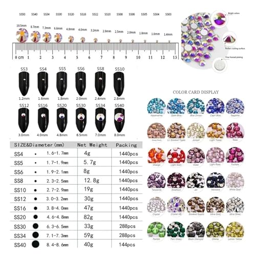 Strass thermocollants SS12 pour Nail Art 3D et customisation textile