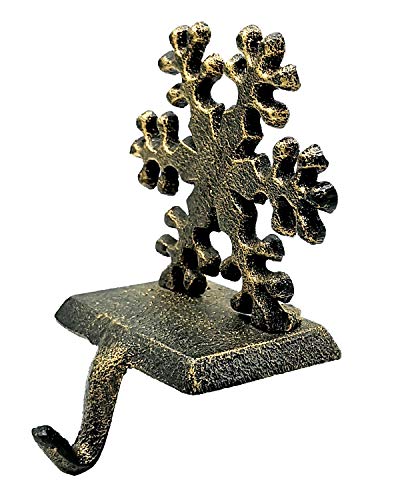 Medoore 2 Pieces Snowflake Christmas Stocking Holder Christmas Hooks Skid Mantel Hooks Hanger for Fireplace Free Standing Christmas Decorations - Thumbnail 3
