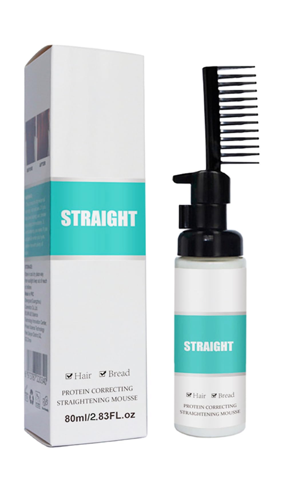 Straight Cream, Straight Fixation Styling Creme With Applicator Comb Brush, Intense 2-in-1 Nourishing Care, Eliminates Frizz For Sleek & Shiny Hair, Suitable for Dry, Curly or Damaged Hair