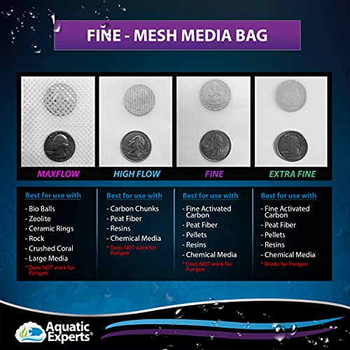 Mesh Filter Media Drawstring Bags - Pouches Are Ideal Aquarium Filtration (Fine, 3"X 8" - 8 Pack) #TOP3