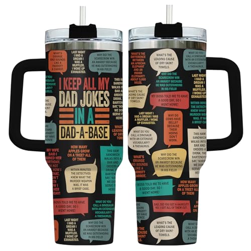 34HD Lustiger Becher mit Griff, Trinkhalm, Edelstahl, lustiges Geburtstagsgeschenk für Männer, Ehemann