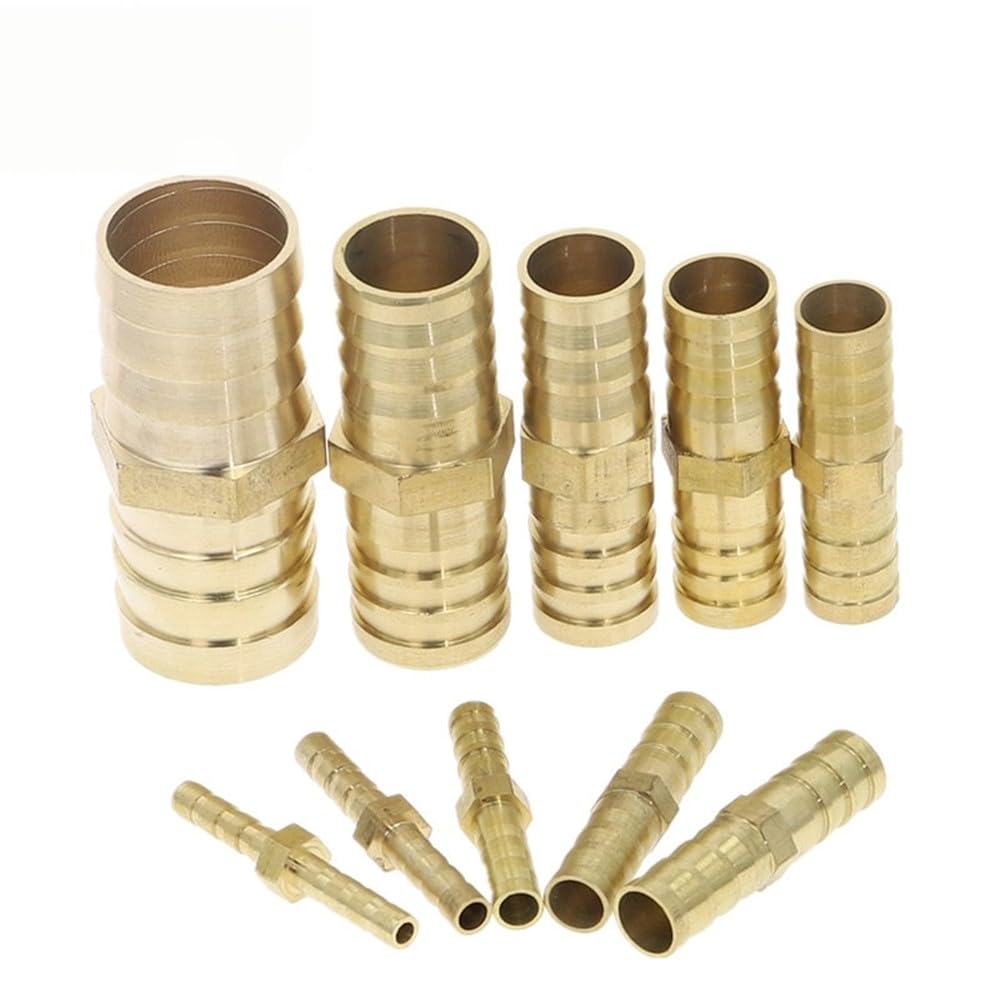 Raccord droit en laiton pour tuyau d'arrosage, embouts cannelés égaux, diamètres 4 mm, 6 mm, 8 mm, 10 mm, 12 mm, 14 mm et 19 mm, adaptateur de connect