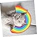 BESPORTBLE 4pcs Rainbow Catnip Pillows for Cats Plush Interactive Neck Support Toy for Deep Sleep U-Shaped Cat Pillow for Felines of All Ages Reusable and Easy to Clean
