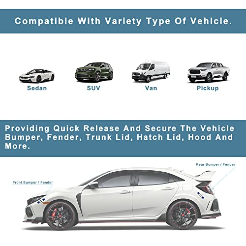 Rolling Gears Jdm Bumper Quick Release Front Rear Bumper Fasteners, Spike 4 Piece (Red), 8 X O-Ring #TOP4