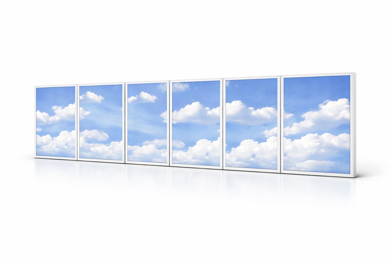 Brightex LED Sky Panel Lights 600x600mm Ceiling Pack of 6 Cloud Design Panels 48W 4320 Lumens Cool White 6500K Recessed LED Ceiling Light with Driver for Office, Hospital, Home