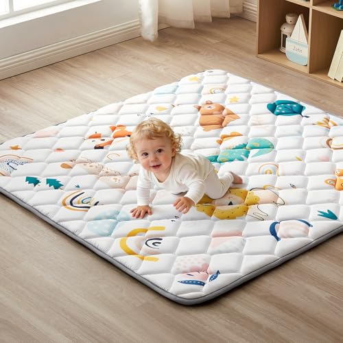 Image of Baby Play Mat 47x47inch, Non-Slip Baby Mat for Floor, Soft Thicker, Portable Playmat, Crawling Mat for Babies, Toddlers & Infants to Play and Learn(Animal)