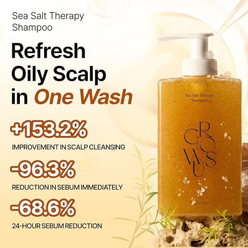 Image of GROWUS Sea Salt Clarifying Shampoo - Scalp Detox for Oily, Itchy Scalp, Purifying Shampoo for Build Up & Flakes, Free from Harsh Sulfate & Paraben, 16.9 fl. oz.