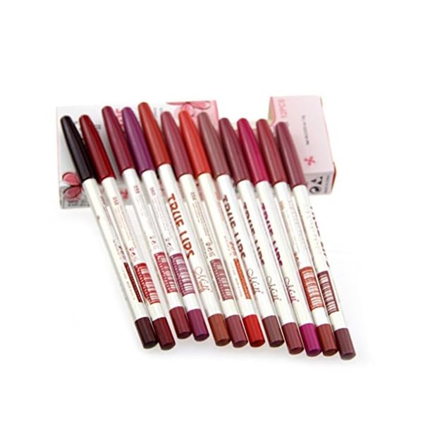 Sankuwen Waterproof Lip Liner Pencil, Pack of 12