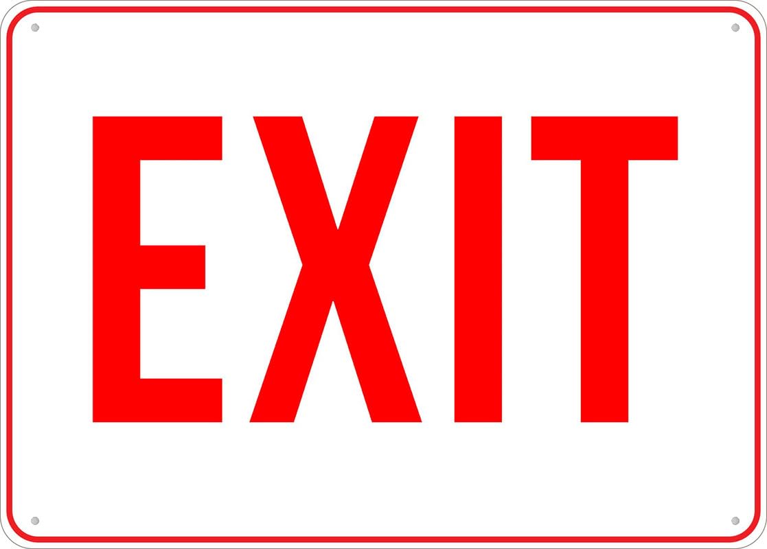 Exit Only Aluminum Metal Sign 12"x8" Rust-Free Pre-Drilled Holes Weather Resistant For Home/Office/Business/Yard Use