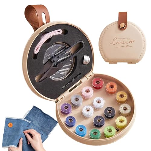 Zasdvn Set De Costura - Organizador de s de Doble Capa,Kit De Costura Para Hogar | para Zurcido Bordado Abalorios Tapicería Ganchillo Tejido Tela Principiantes Manualidades Acolchado Denim Jeans