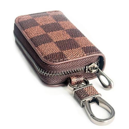 house key bag can be used interchangeably with the wallet. The metal zipper is secure and sturdy (Brown) house key bag can be used interchangeably with the wallet. The metal zipper is secure and sturdy (Brown)