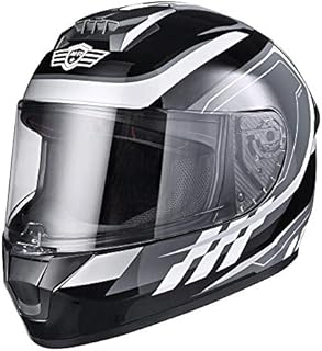 AHR Full Face Motorcycle Helmet Lightweight Street Bike Helmet Touring Racing RUN-F3 DOT Approved (Black, X-Large)