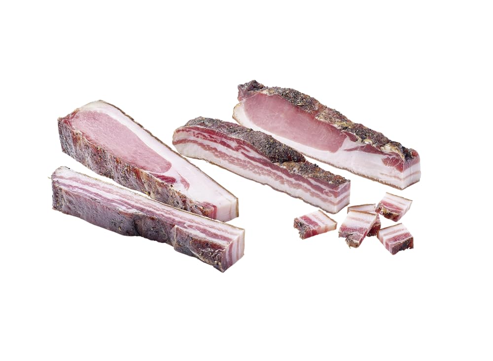 Almgourmet - Südtiroler Brettlspeck - 2 Stück je 300g - würziger Speck ohne Knorpelleiste - über Buchenholz geräuchert