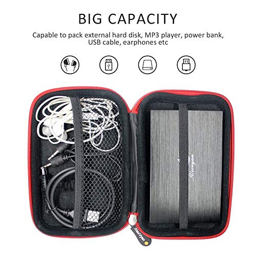 Image of AlexVyan - Shock Proof External Hard Disk Case Protector for 2.5 Inch Seagate Expansion 1TB Wired External USB 3.0 2.0 Hard Drive Disk (500 GB, 500GB,1TB, 1 TB, 2TB 2 TB ,1.5TB 1.5 TB 3TB 3 TB Compatible) Cover HDD Case Casing Carry Bag Pouch Sleeve Enclosure (Black Bubble)