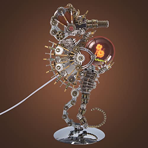 Zestaw samodzielnego złożenia metalowych puzzli 3D kształcie konika morskiego, mechaniczny model konika morskiego lampą fajerwerków, 2100-elementowa metalowa ozdoba (lampa słonecznikowa)