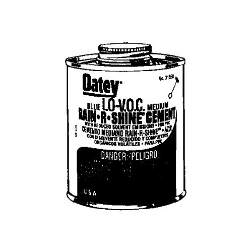 Oatey 31855 LOVOC PVC RainRShine Cement, 4 oz Can, Blue (Case of 24