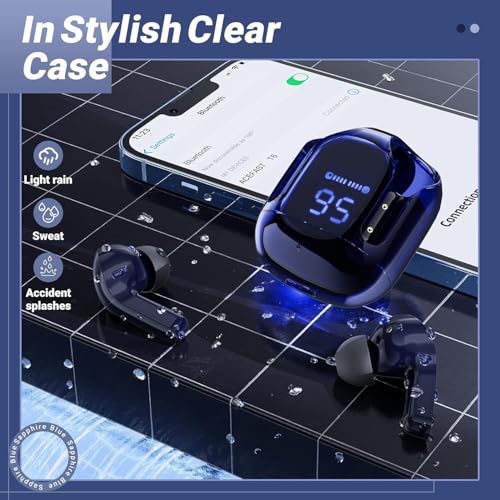 Image of bmani True Wireless Stereo Wireless Earbuds, Ultrapods max TWS Bluetooth Earphones with Charging Case and LED Digital Display, Microphone, Works with iOS Android and Bluetooth Devices (ULTRAPODS-G)