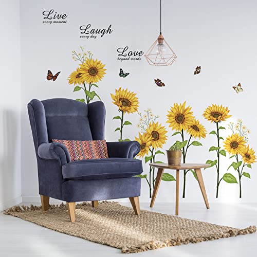 Vinilos Decorativos con Girassol y Mariposa 2 Piezas miniatura 5