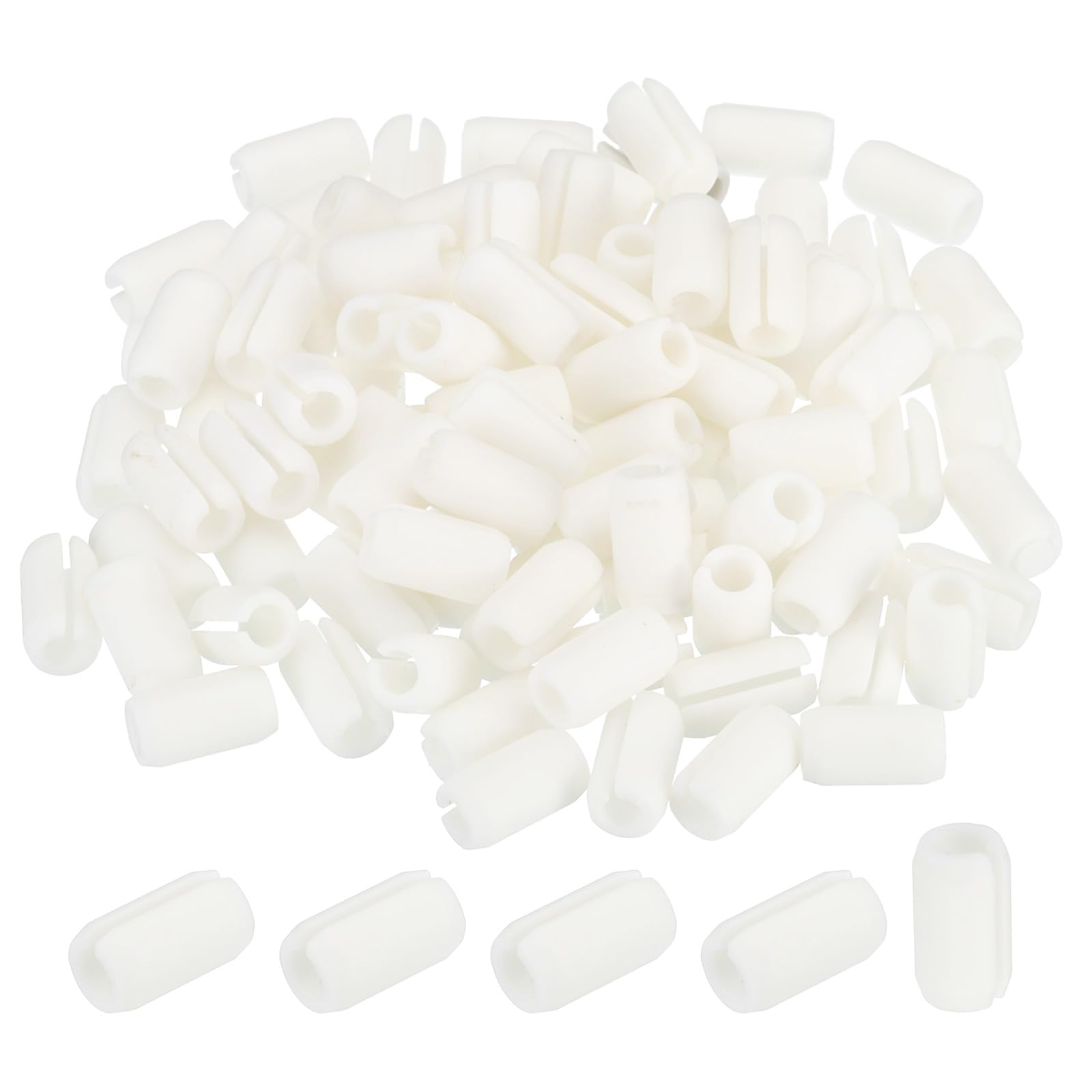 sourcing map Kitchen Sink Rack Feet, 100pcs 5mm ID x 8mm OD Plastic Sink Replacement Feet for Protective Sink Grid White