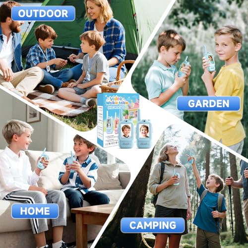Video Walkie Talkies for Kids, Handheld 2 Pack Rechargeable Video Intercom Kids Walkies Talkies, Indoor Outdoor Toys for Family Games, Outside, Camping, Hiking for Boys Girls Ages 3-12 (Blue/Blue) by YUSSBCU - Image 7