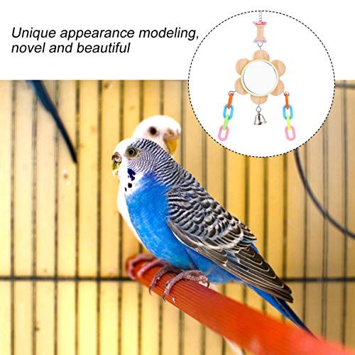VILLCASE PÃ¡ssaro Espelho BalanÃ§o Gaiola de Madeira Animal de EstimaÃ§Ã£o Rede Dentes Brinquedo de