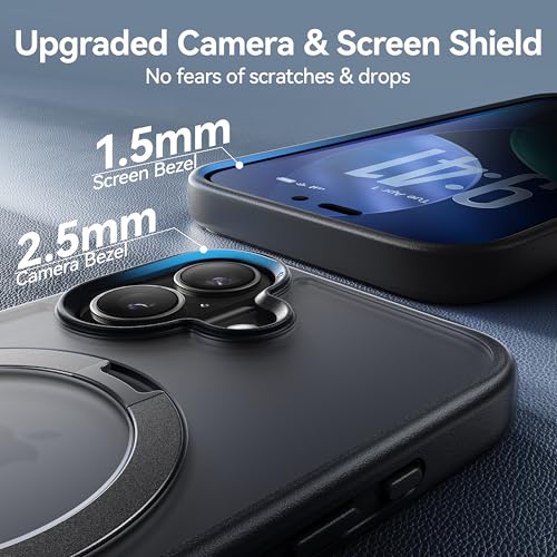 Image of CASEKOO Ultra-Magnetic Stand for iPhone 17 Case, Shockproof, Iris Purple | [Military Drop Protection] [Compatible with MagSafe] Translucent Slim Matte for iPhone 17 Phone Case with Ring Holder 6.3 inch