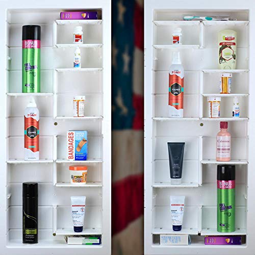Botiquín empotrado Zaca Spacecab Media, 16" de ancho x 36" de largo, con 12 estantes ajustables miniatura 4
