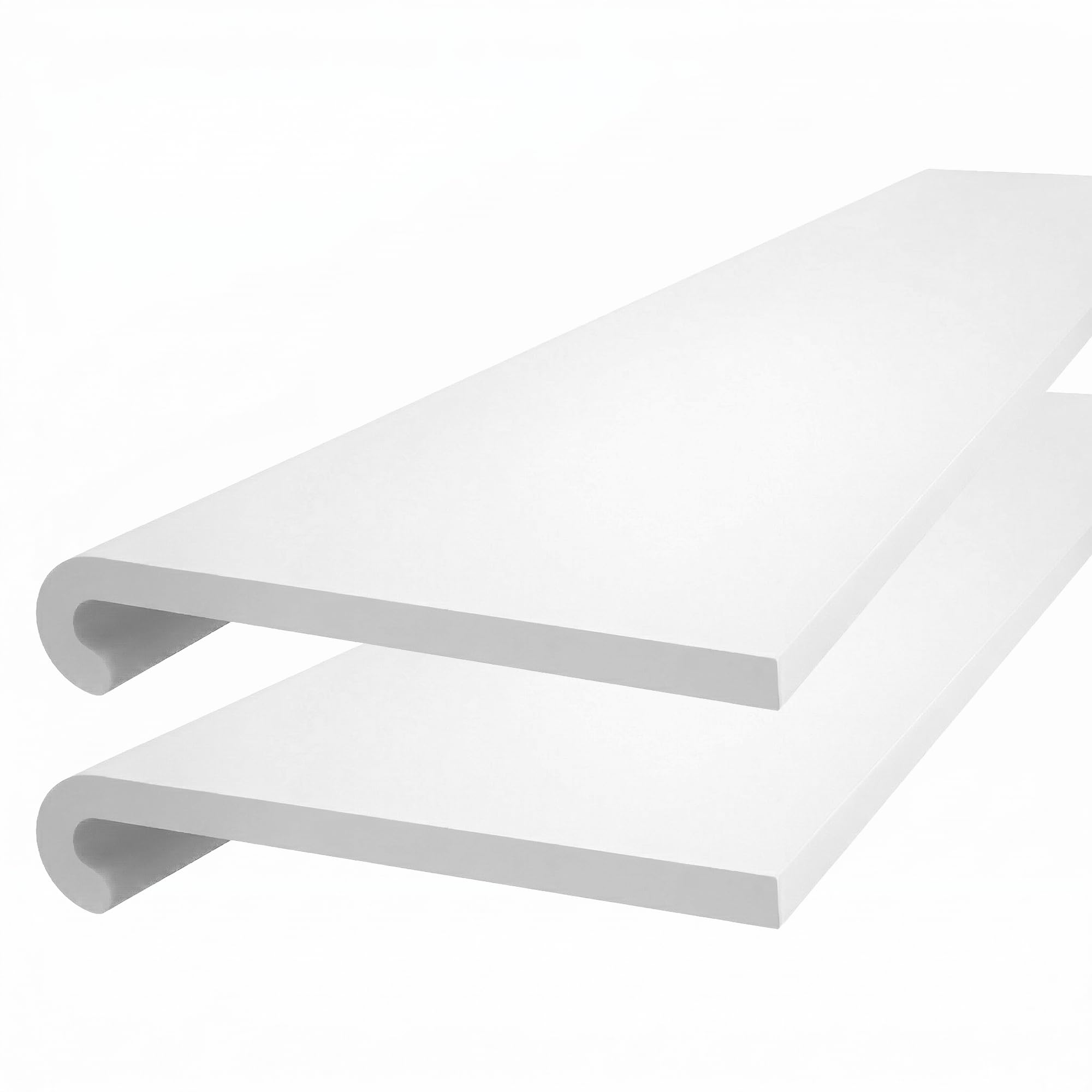 Windows 4 You White uPVC Bullnose Window Sill Cover 240mm, 2 Pack (2 Boards), Rounded Edge Capping Board with End Caps Included, Length Options (1.5 m)