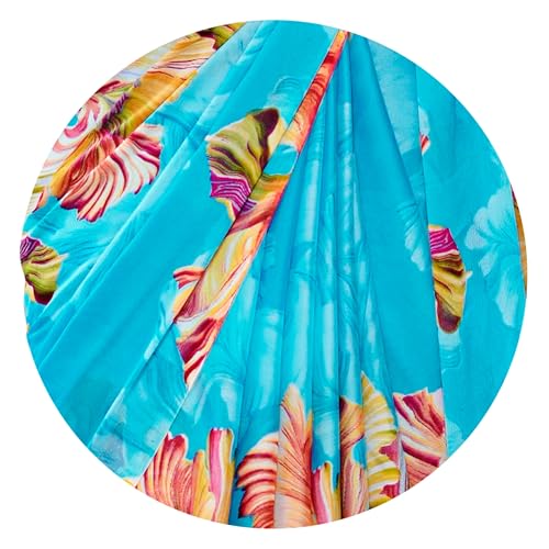 Image of MIRCHI FASHION Saree for Woman Chiffon Floral Printed | Lightweight Daily Wear Comfortable Women's Sari with Unstitched Blouse Piece (Available in 15 Designs)