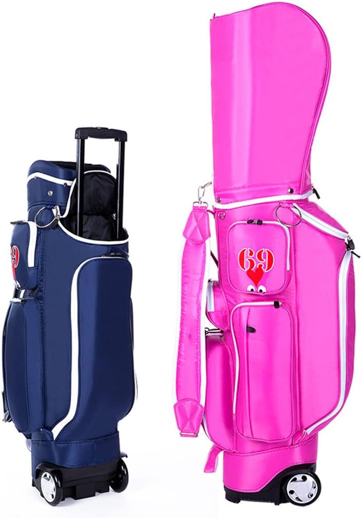Golf Club Cart Bags for Women/Men, Golf Transport Cart Bag with Built in Wheels/Handle, Lightweight Carry Bag 5 Way Divider for Driving Range