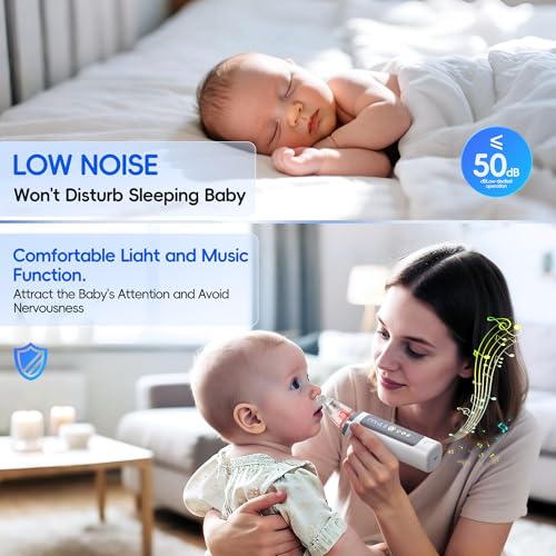 Image of Nasal Aspirator for Baby, Electric Nose Sucker for Baby & Toddler, Congestion Relief with 3 Levels Suction,Soothing Light & Nursery Rhymes (Large A)