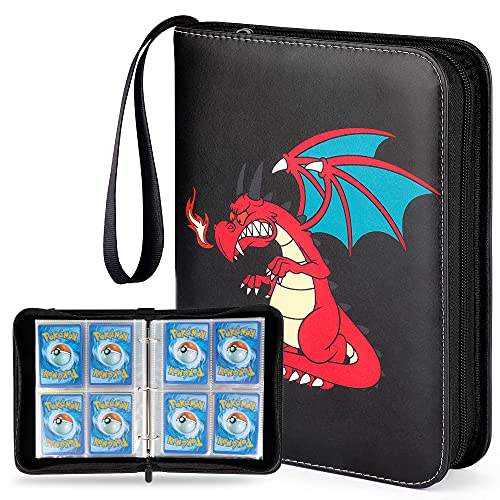 JoltMemori 4-Pocket Binder for Pokemon Cards Fit 400 Cards Compatiable with Trading Cards Game Card Holder Portable Storage Case with 50 Sleeves