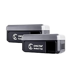 2 Pack OW-7 in-/Outdoor Electric Rodent Trap, Instant Kill Mouse & Rat Zapper with Waterproof Cover, Sound & Light Alarm, and Batteries or USB Power Source, Waterproof Grade IPX4, Black
