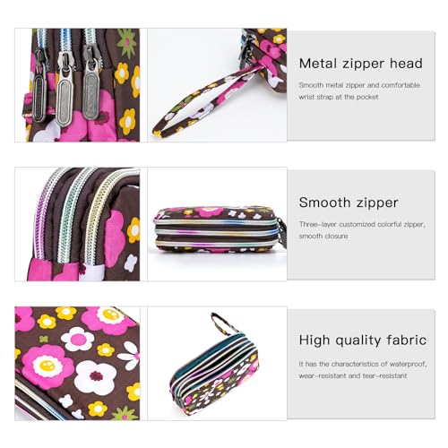 Image of BIAOTIE Large Capacity Wristlet Wallet - Women Printed Nylon Waterproof Handbag Clutch Purse