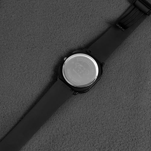 Image of Acnos Men's Minimalist Black Quartz Watch - Modern Fashion Analog Wrist Watch with Silicone Strap and Small Seconds Dial