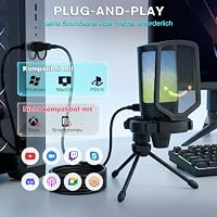 FIFINE Gaming Mikrofon PC, Typ A/C USB Microphone für Streaming Podcast Studio, mit Mikrofon Ständer und Stummschalttaste, für PS4 PS5 Mac – Ansicht 5