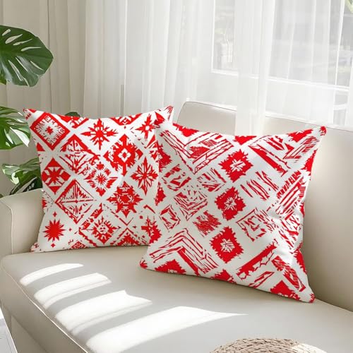 Housse coussin 75x75cm rouge velours double face de haute qualité décorative - 3