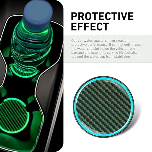 2PCS Portavasos Automotriz con Luz y Diseño Fibra Carbono miniatura 7