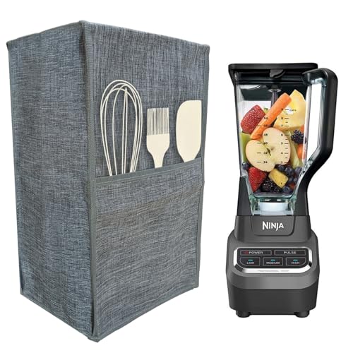 Kitchen Blender Cover,Dust-proof Organizer Quilted Blender Covers Kitchen Mixer Protector,Blender Dust Cover with Accessory Pocket