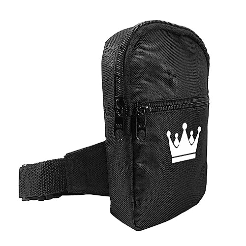 Kit Chapeu Bucket Preto + Shoulder Bag Mini Bolsa Lateral Masculina Estampa Coroa