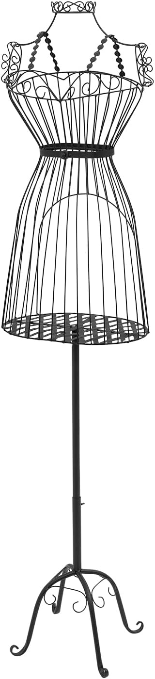 Dress Form Display Stand, Wedding Dress Display Mannequin, Female Wire Dress Form, Vintage Style Wire Mannequin for Home Decor Display (Black)