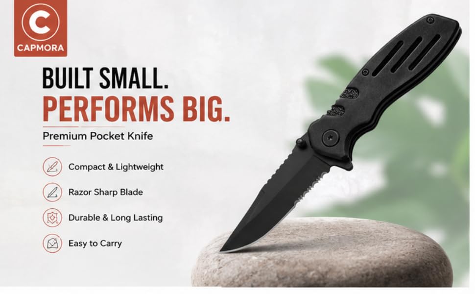 Image of CAPMORA Multipurpose Knife, Carbon Steel, Compact Utility Knife for Kitchen, Home, Office, Vegetables, Fruits, Kitchen, Home,Travel & Utility