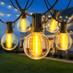 Lichterkette Außen Led Outdoor Strom – 20M 65FT G40 Glühbirnen Garten Balkon Beleuchtung Lights Party Lichterketten Pavillon Aussenlichterkette IP44 Wetterfest String Light Terrasse Gartenbeleuchtung